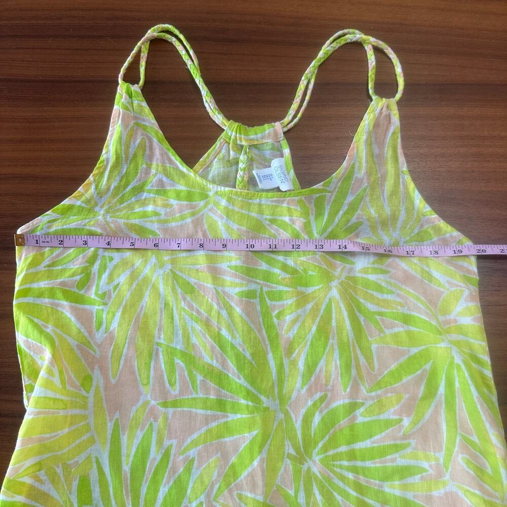 Sigrid Olsen Linen Blend Maxi Cover-Up Dress, Palms Print, Coastal Beachy Small - Picture 6 of 10